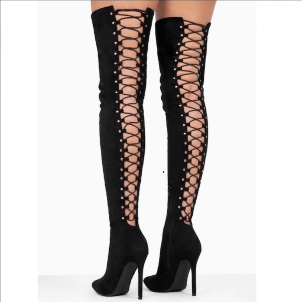 ❗️last one! Thigh High Lace Up Boots!!! Black ❤️❤️ - Picture 3 of 8